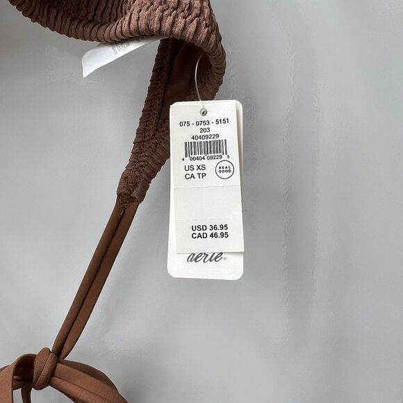 NWT Aerie Crinkle Halter Voop Bikini Top - Picture 3 of 7